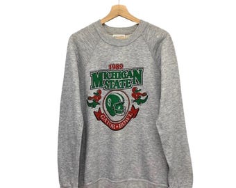 Vintage 1989 Michigan State Gator Bowl Raglan Crewneck Sweatshirt Size M