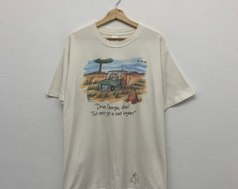 Vintage The Far Side Tshirt - Drive, George, Drive! This One’s Got A Coat Hanger! Humor Tshirt Size Large