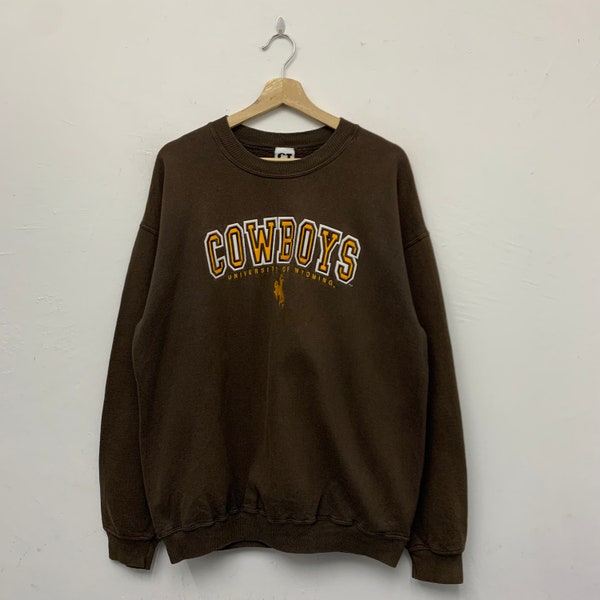 Vintage University of Wyoming Cowboys Embroidered Crewneck Sweatshirt Size Large