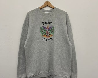 Vintage 90s London England Pullover Crewneck Sweatshirt Size XL