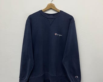 Vintage 90s Champion Navy Sweatshirt: Hip Hop Streetwear, Large - Etsy
