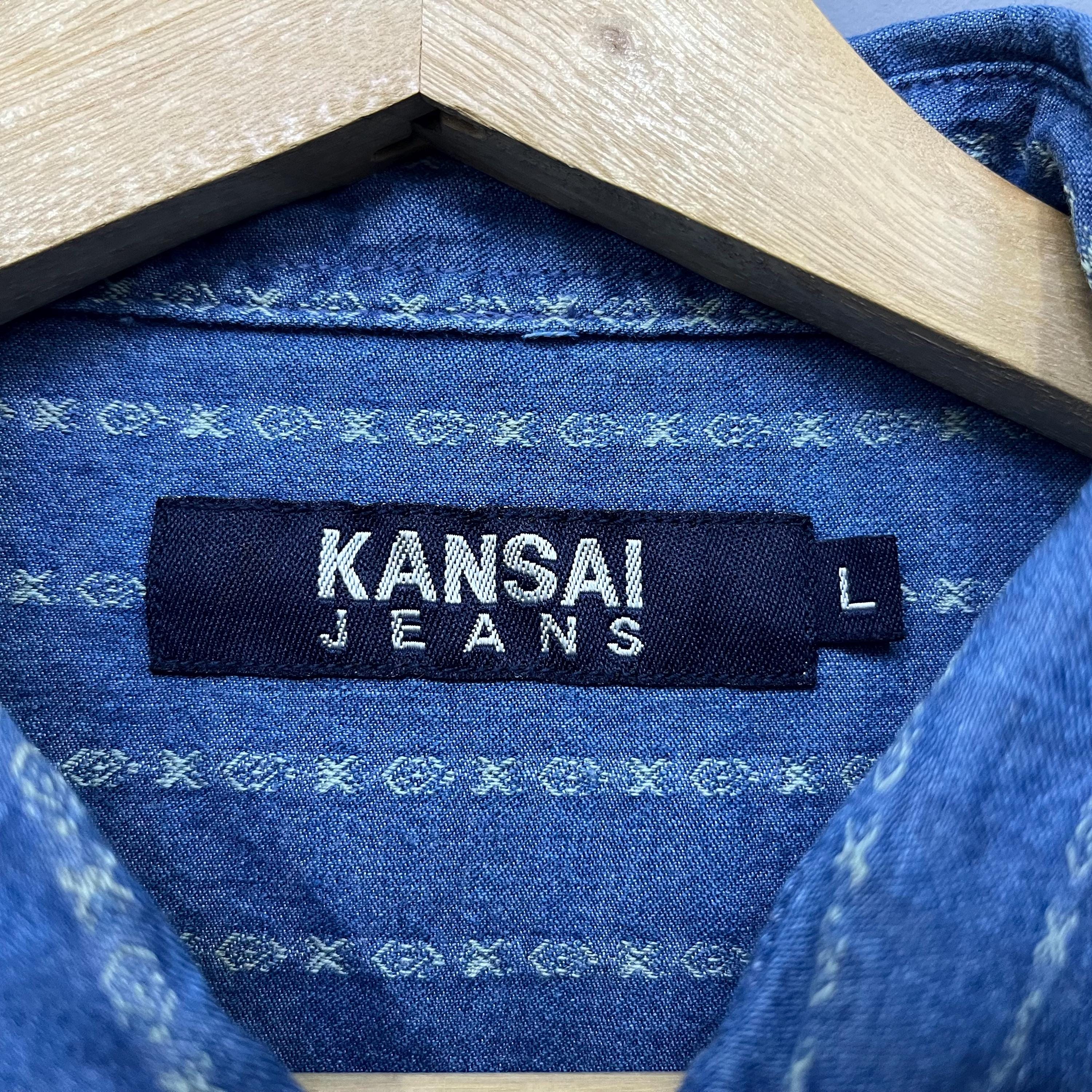 Kansai Jeans Button up Shirt Size Large Streetwear - Etsy