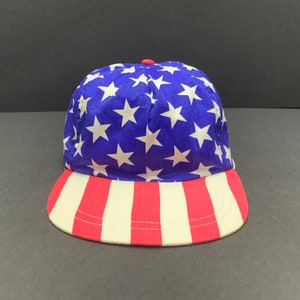 Vintage American Flag All Over Print Snapback Hat