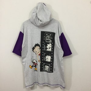 Betty Boop T-shirt Vintage jaren 90 Betty Boop Cartoon oversized T-shirt met capuchon maat XL
