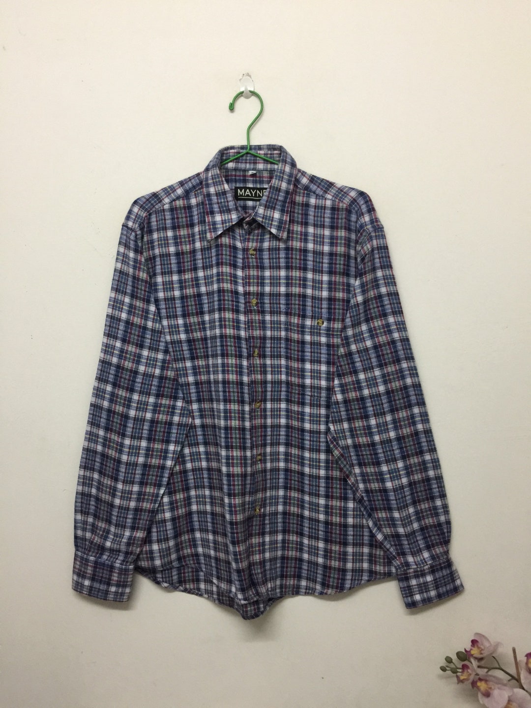 Vintage Mayne Shirts Mayne Checkered Grunge Style Shirt Size - Etsy