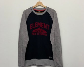 Element Sweatshirt Element Skateboards Crewneck Sweater Element Velvet Graphic Sweatshirt Size Large