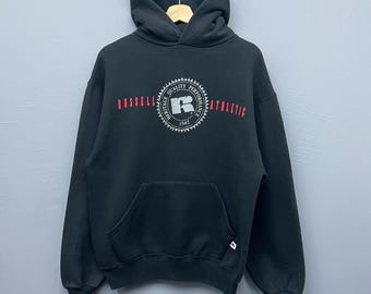 90s Russell Athletic Grey Hoodie Sweatshirt Minimalist Iconic