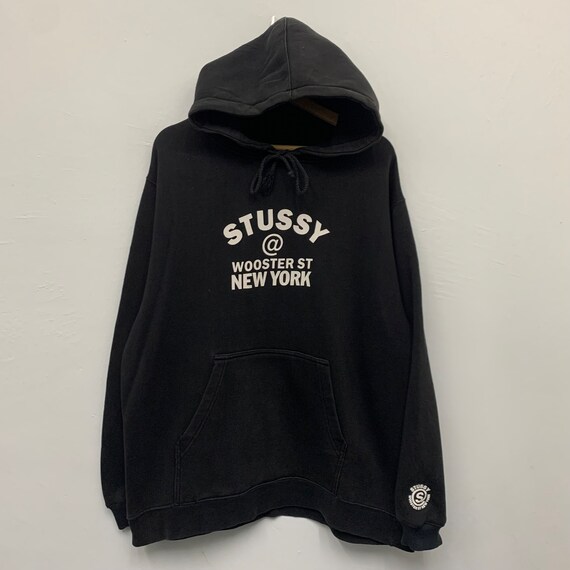 Stussy Hoodie Vintage 2000s Stussy Wooster St New York Black 