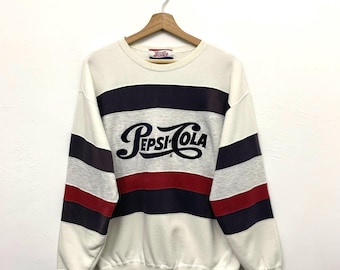 Vintage Pepsi Cola Embroidered Crewneck Sweatshirt Size Large
