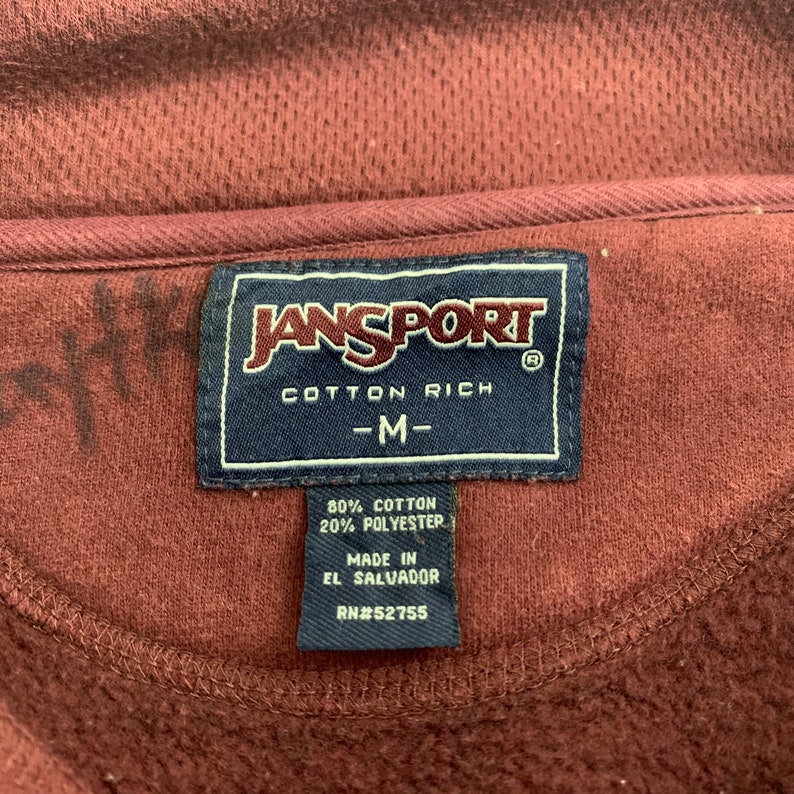90'S Jansport College Sweatshirt, Made in USA, Men's M, Vintage cotton orange type Vintage Second Hand