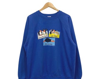 Vintage 80s Jim Benton Art Cartoon Crewneck Sweatshirt Size XL - Etsy