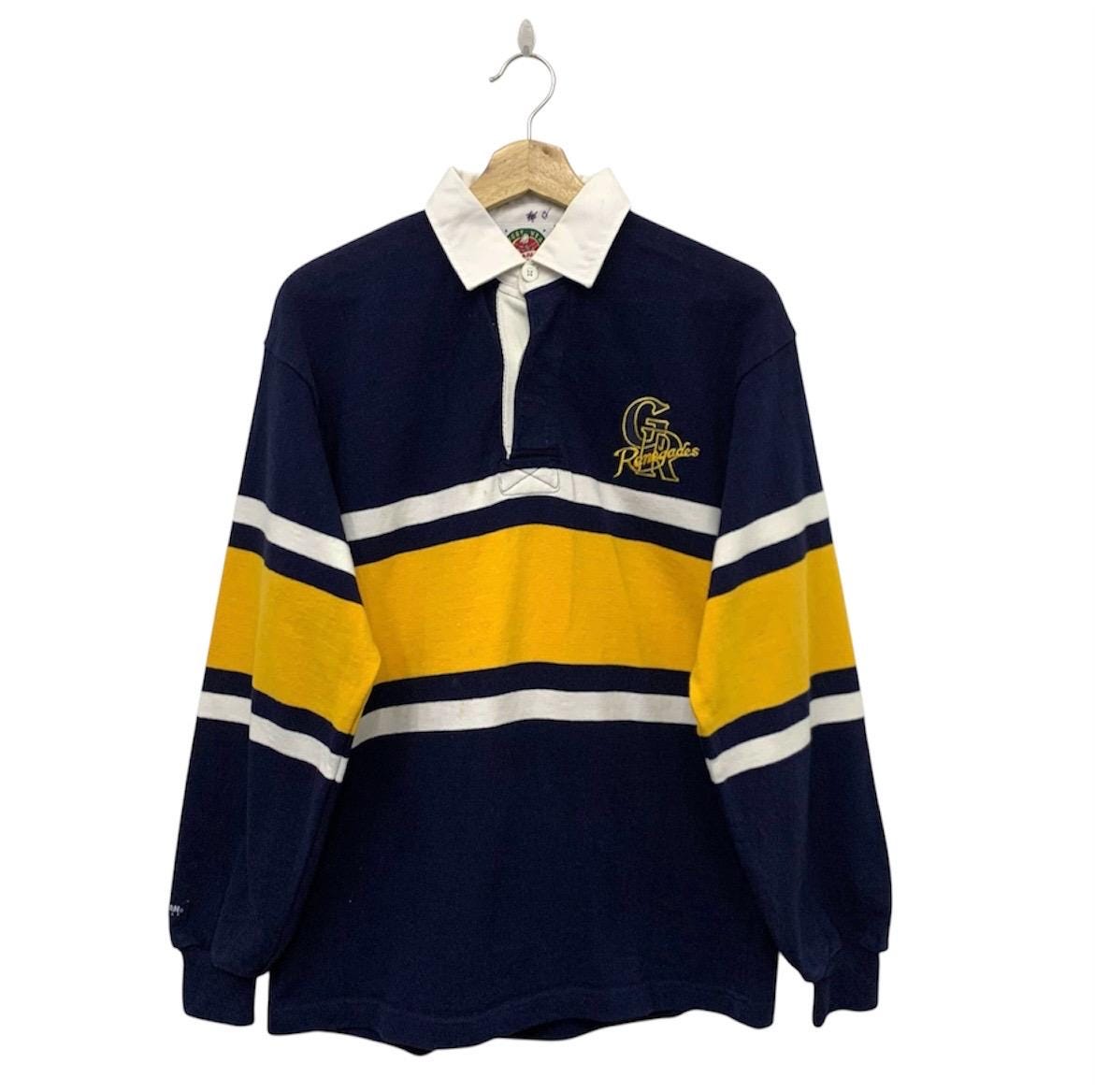 Vintage Barbarian Collegiate Striped Classic Rugby Shirt Size