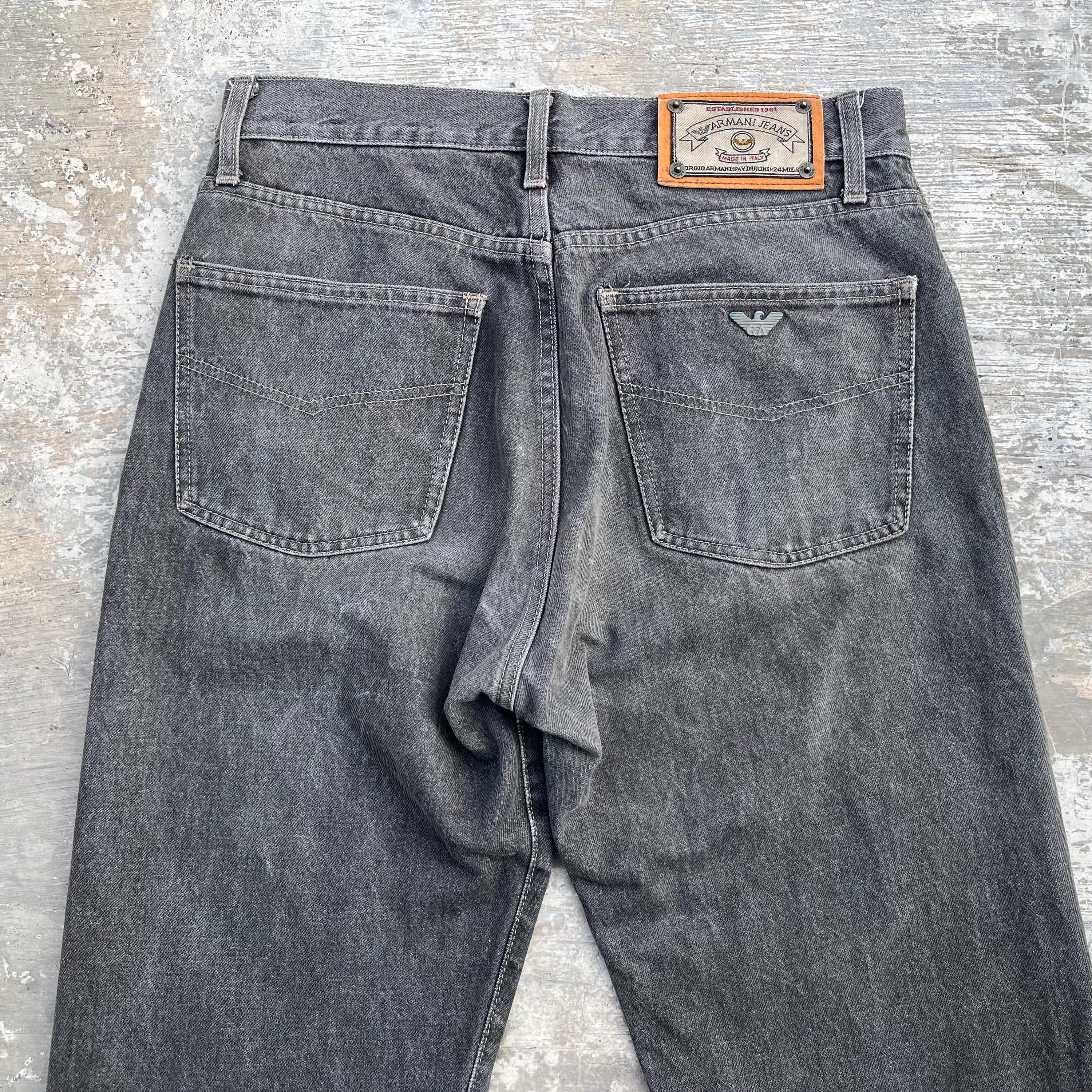Vintage Armani Jeans: Black Denim, Made in Italy, Size 32x32 - Etsy