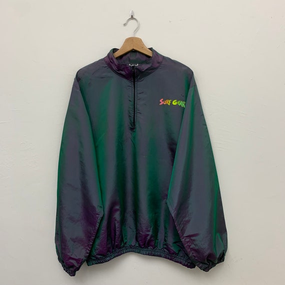 Vintage 80s Wise Guy Surf Style Gear Half Zip Pullover Windbreaker