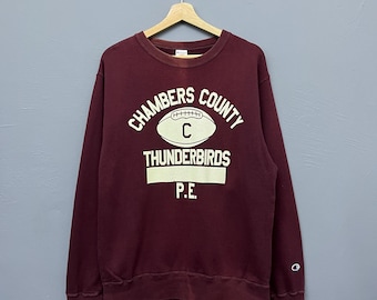 Vintage Champion Crewneck Sweatshirt Size M - Chambers County Thunderbirds PE Pullover Sweater