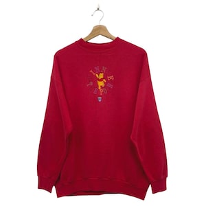 Vintage 90s Winnie The Pooh Cartoon Disney Embroidered Crewneck Sweatshirt Size Medium