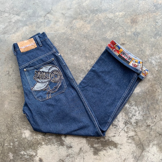 Vintage SOHK School of Hard Knocks Embroidery Baggy Jeans Size