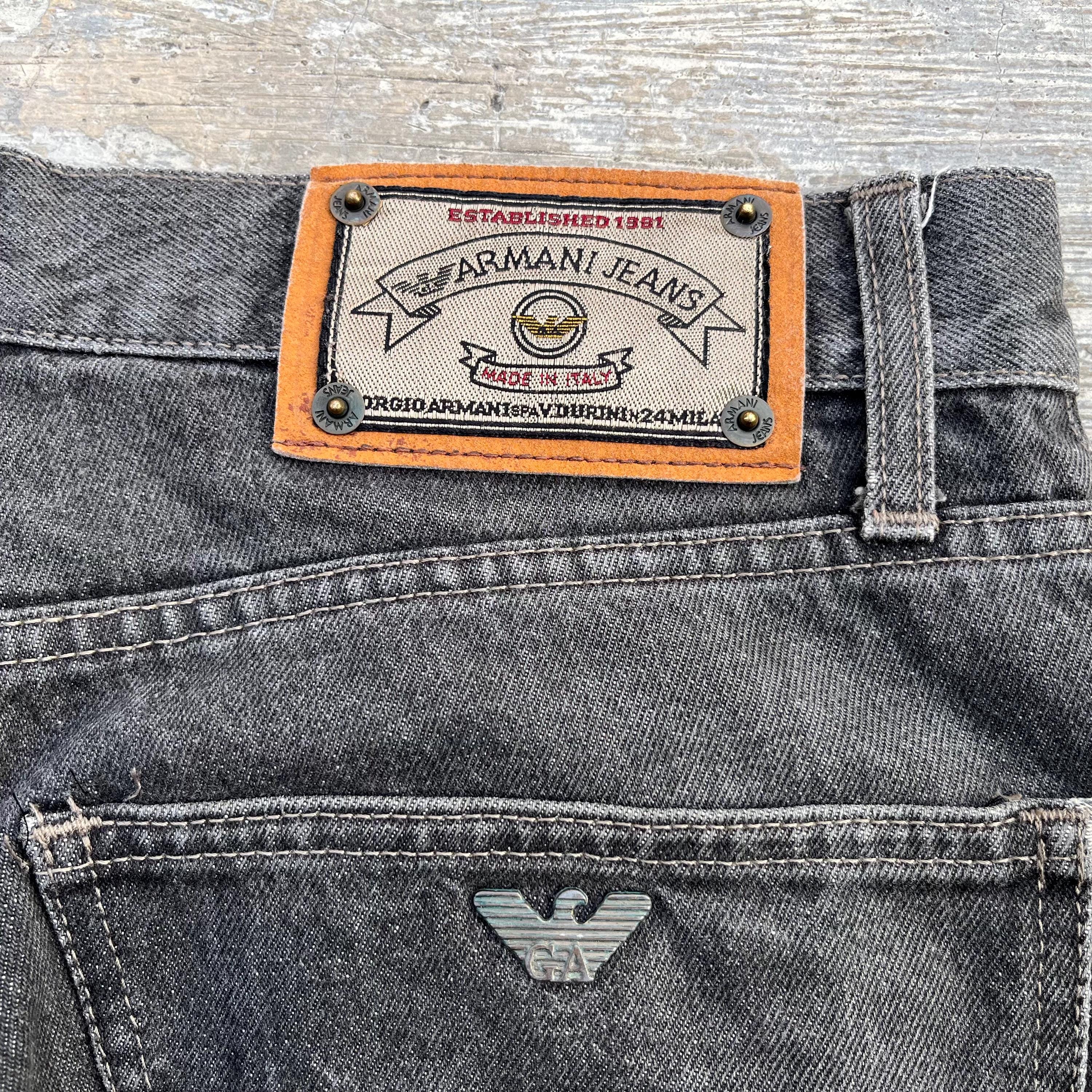Vintage Armani Jeans: Black Denim, Made in Italy, Size 32x32 - Etsy