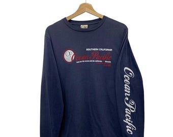Vintage Ocean Pacific Surfing Long Sleeve T-Shirt Size Medium