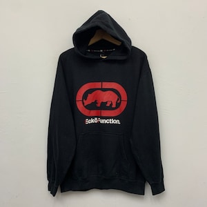 Ecko Hoodie Vintage Ecko Function Big Logo Black Pullover Hoodie Size Large