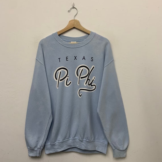 Texas Pi Phi Light Blue Pullover Crewneck Sweatsh… - image 1