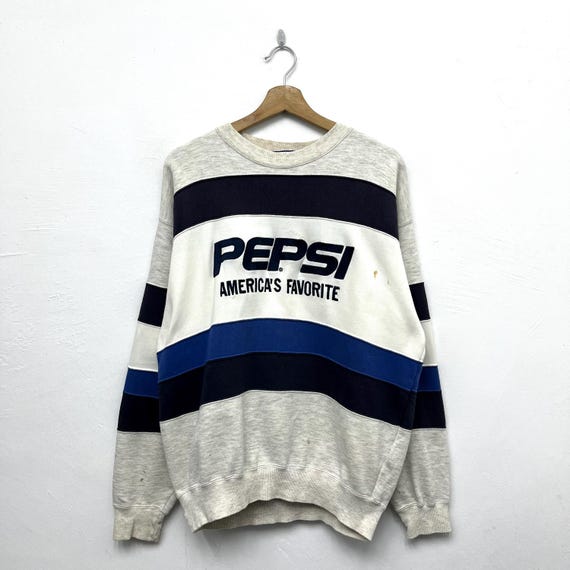 Distressed Vintage Pepsi Embroidered Crewneck Sweatshirt Size 