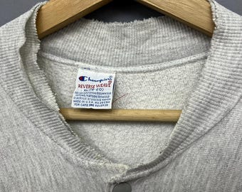 Vintage 90s Champion Reverse Weave Snap Cardigan Size XL Boys Made