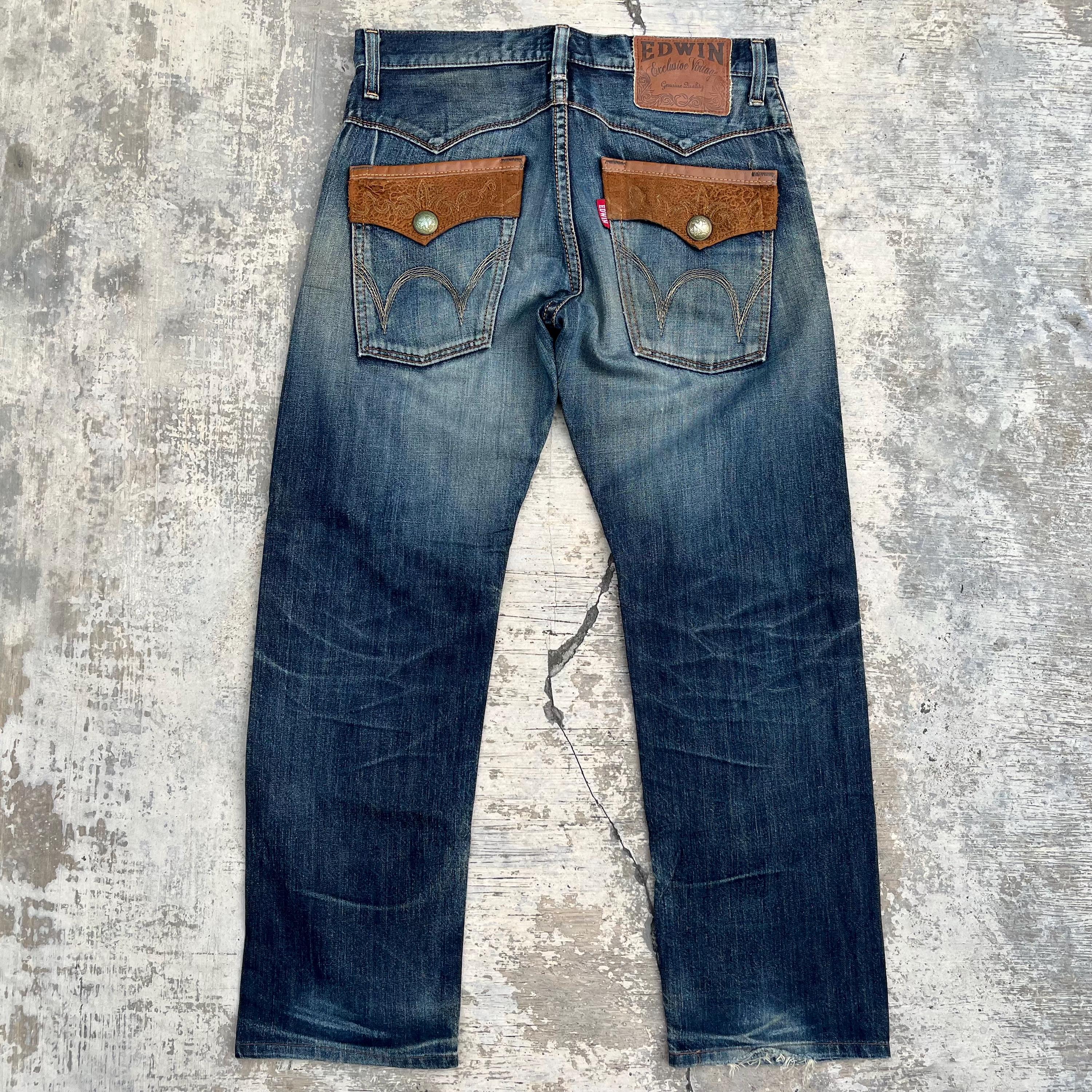 Vintage Edwin Denim Jeans: Cowboy Western Style, Size 33x29 - Etsy