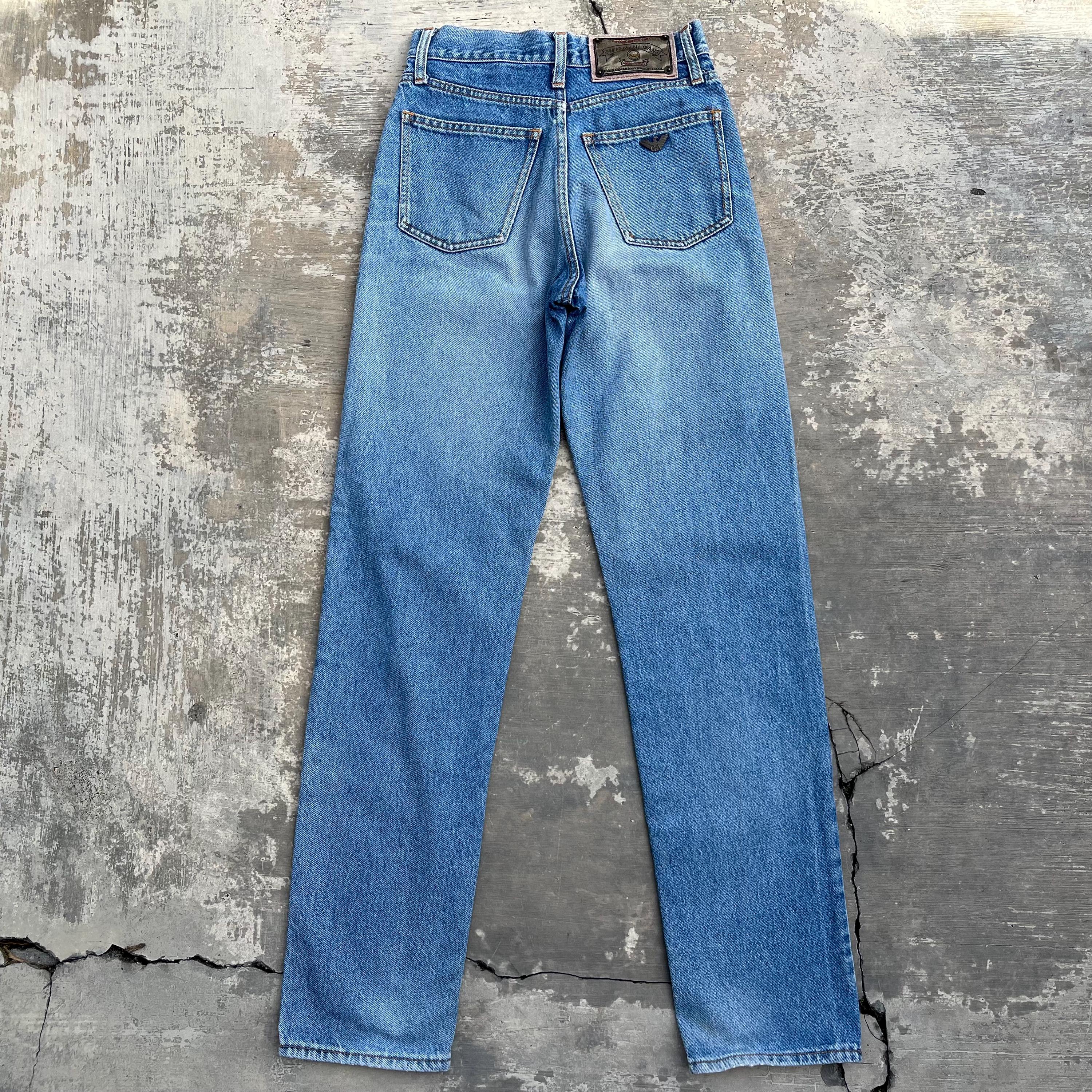 Vintage 90s Giorgio Armani Jeans Light Wash Denim Jeans Size 26x31