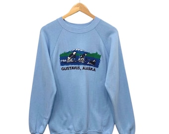 Vintage 80s Gustavus Alaska Crewneck Sweatshirt Size M