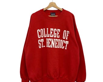 Vintage 90s College Of Saint Benedict by Jansport Crewneck Sweatshirt Size XL Collegiate Streetwear