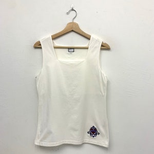 Jean Paul Gaultier JPG For Sept Premieres Square Neck White Tank Top Size Small