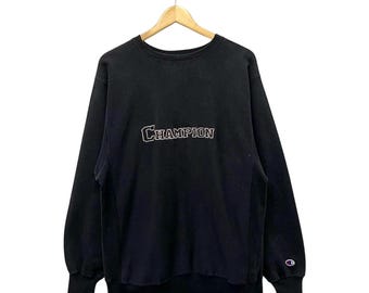 Champion Reverse Weave Plains Black Sweatshirt Made in Honduras