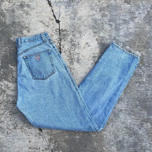 Vintage 90s Guess Jeans by Georges Marciano Light Wash Denim Jeans Size 28x31 Made in Usa