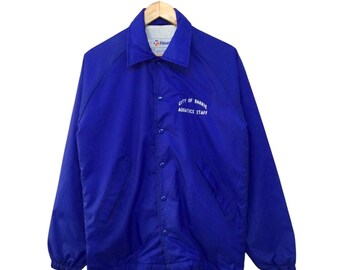 Chaqueta estilo entrenador vintage de los 90 de Trimark, de nailon con botones a presión, talla M.