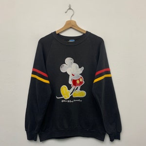 Vintage 80s Mickey Mouse Pullover Crewneck Sweatshirt Size Medium Distressed