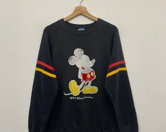 Vintage 80s Mickey Mouse Pullover Crewneck Sweatshirt Size Medium / Distressed / Cartoon