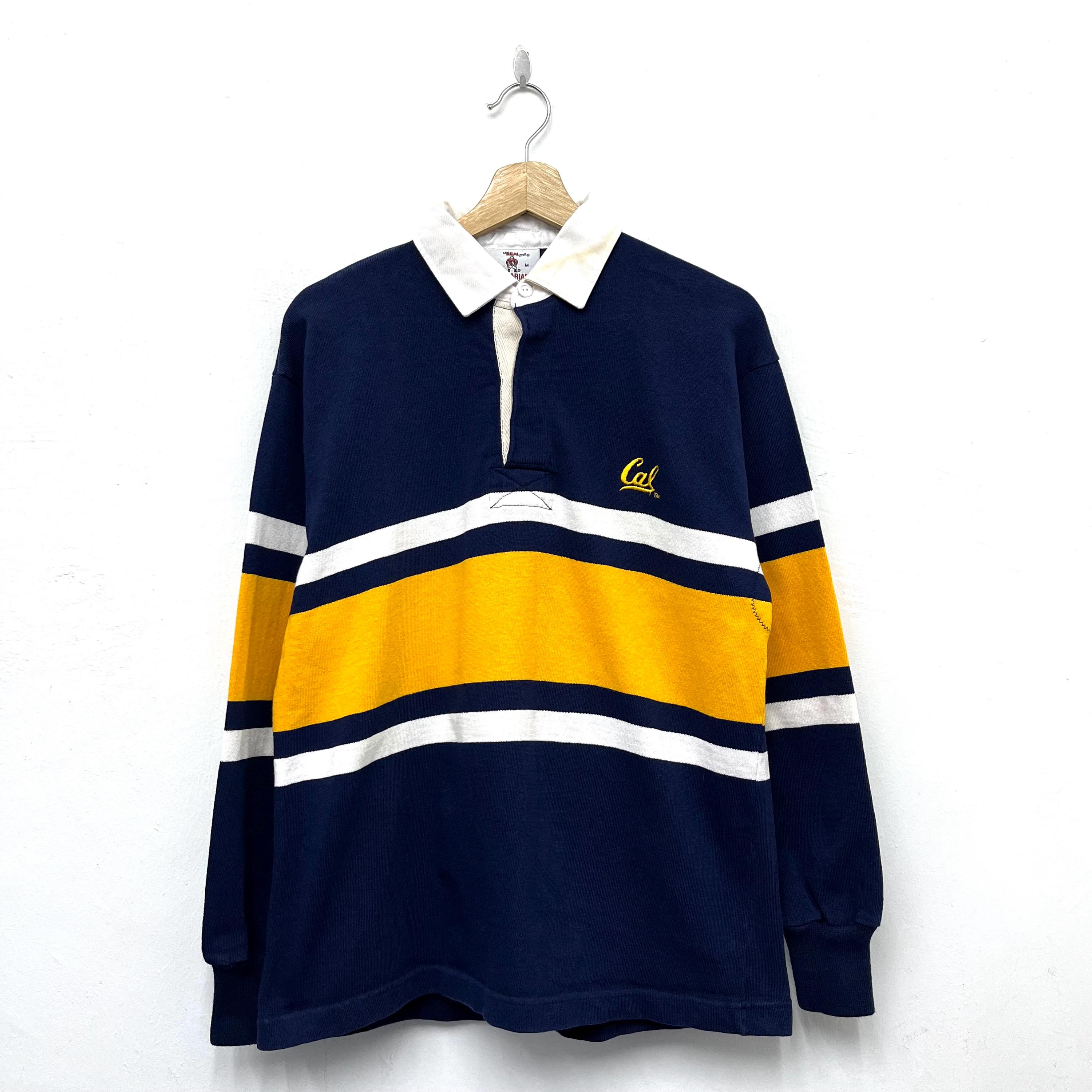 Vintage Barbarian Collegiate Stripe Rugby Shirt Size Medium