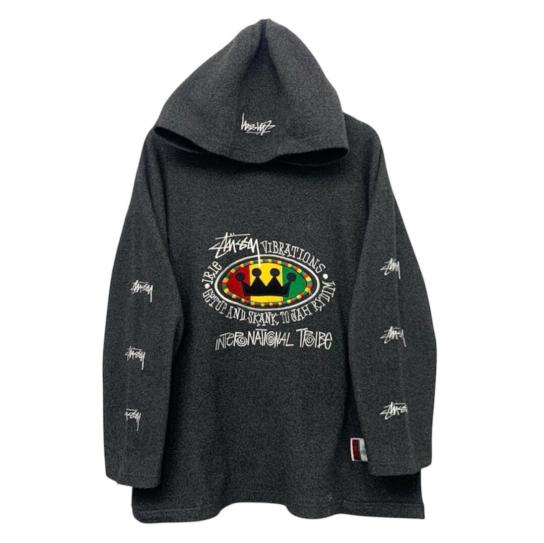 トップス Vintage stussy sweat VINTAGE STUSSY CAMO SPELL OUT Crewneck SWEATSHIRT Sz L No4