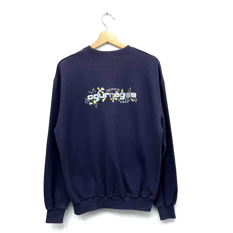 Vintage Courreges Paris Embroidered Crewneck Sweatshirt Size M image 1