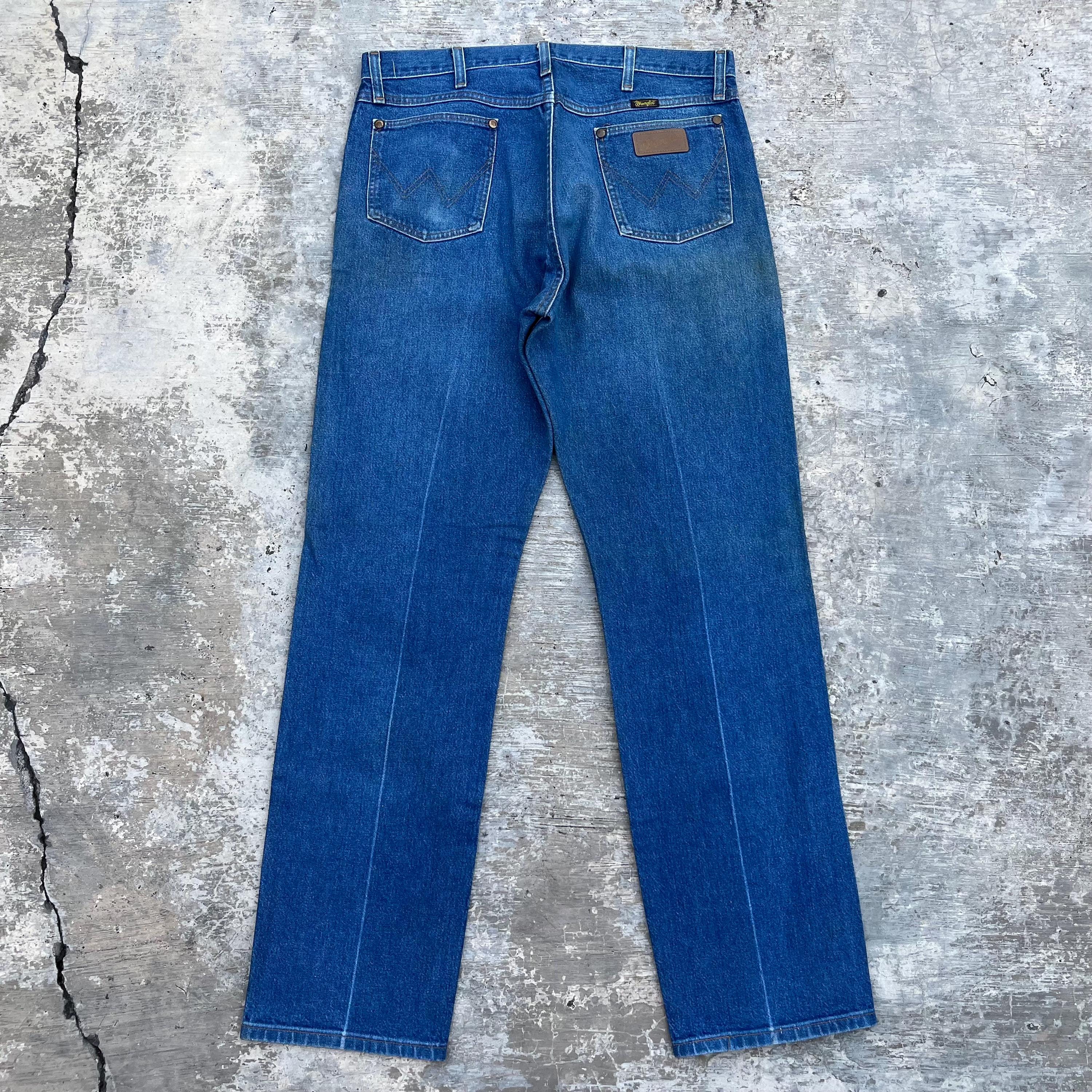 Vintage 90s Wrangler 13MWZ Denim Jeans Made in Usa Size 34x33