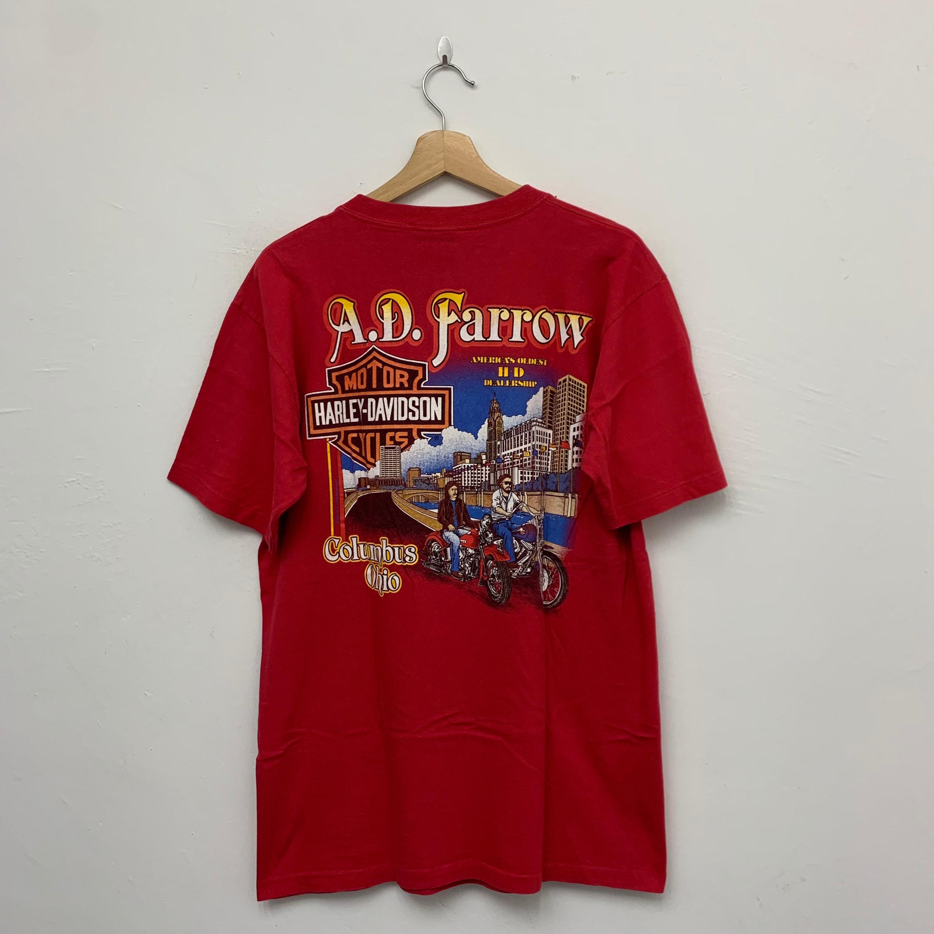 Vintage 90s Harley Davidson Tshirt - AD Farrow 90th Anniversary