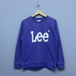 Vintage Lee Crewneck Sweatshirt Retro Raglan Pullover Spell Out Streetwear Jumper Size S
