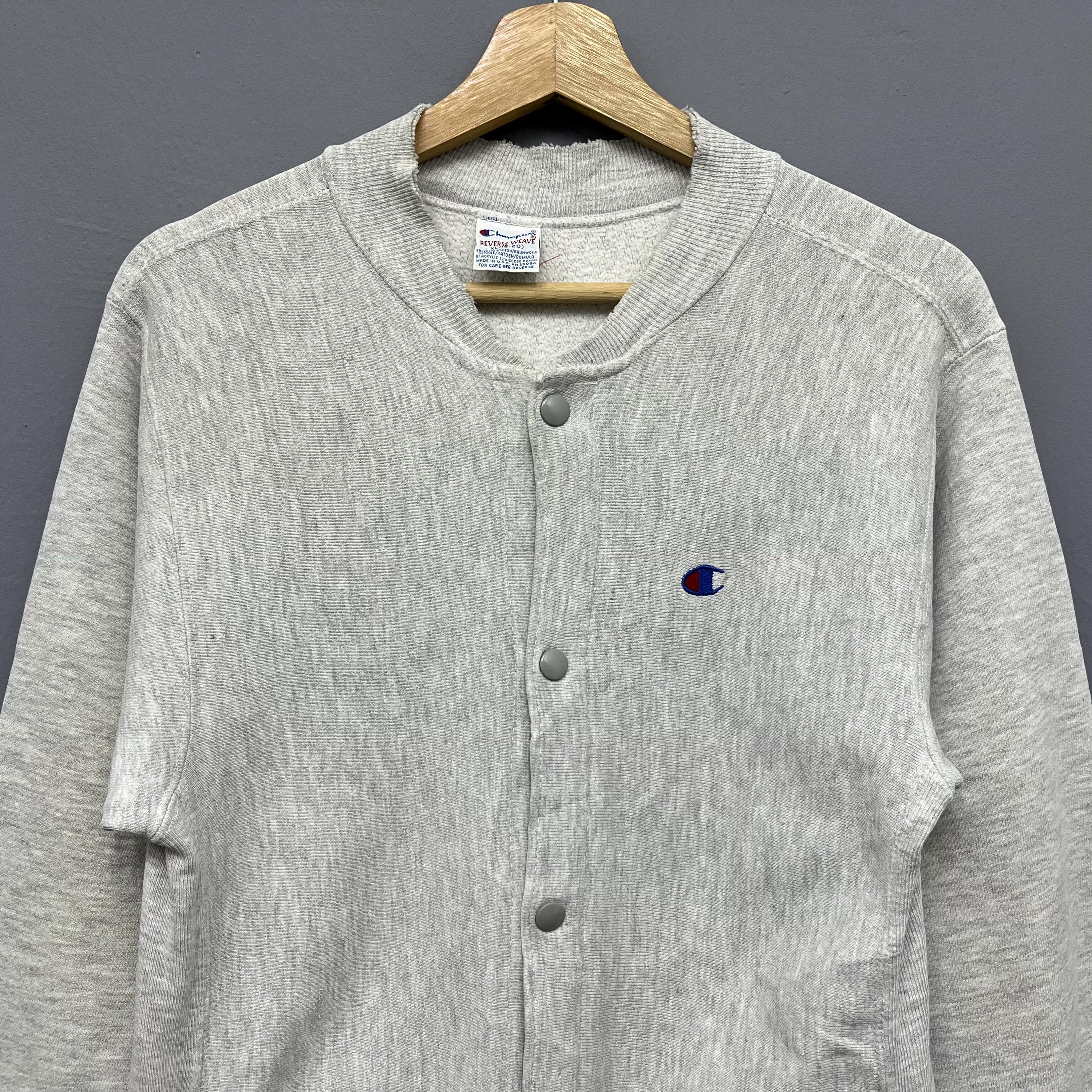Vintage 90s Champion Reverse Weave Snap Cardigan Size XL Boys Made