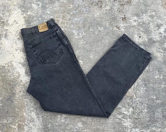 Vintage Lee Denim Jeans Size 33x33 Relaxed Fit Black Lightwash Jeans Western