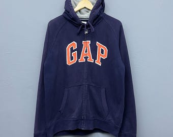OLD GAP full zip up 刺繍 y2k hoodi ネイビー Vintage Gap Full Zip Hoodie Blue Y2K Embroidered Logo Unisex Size
