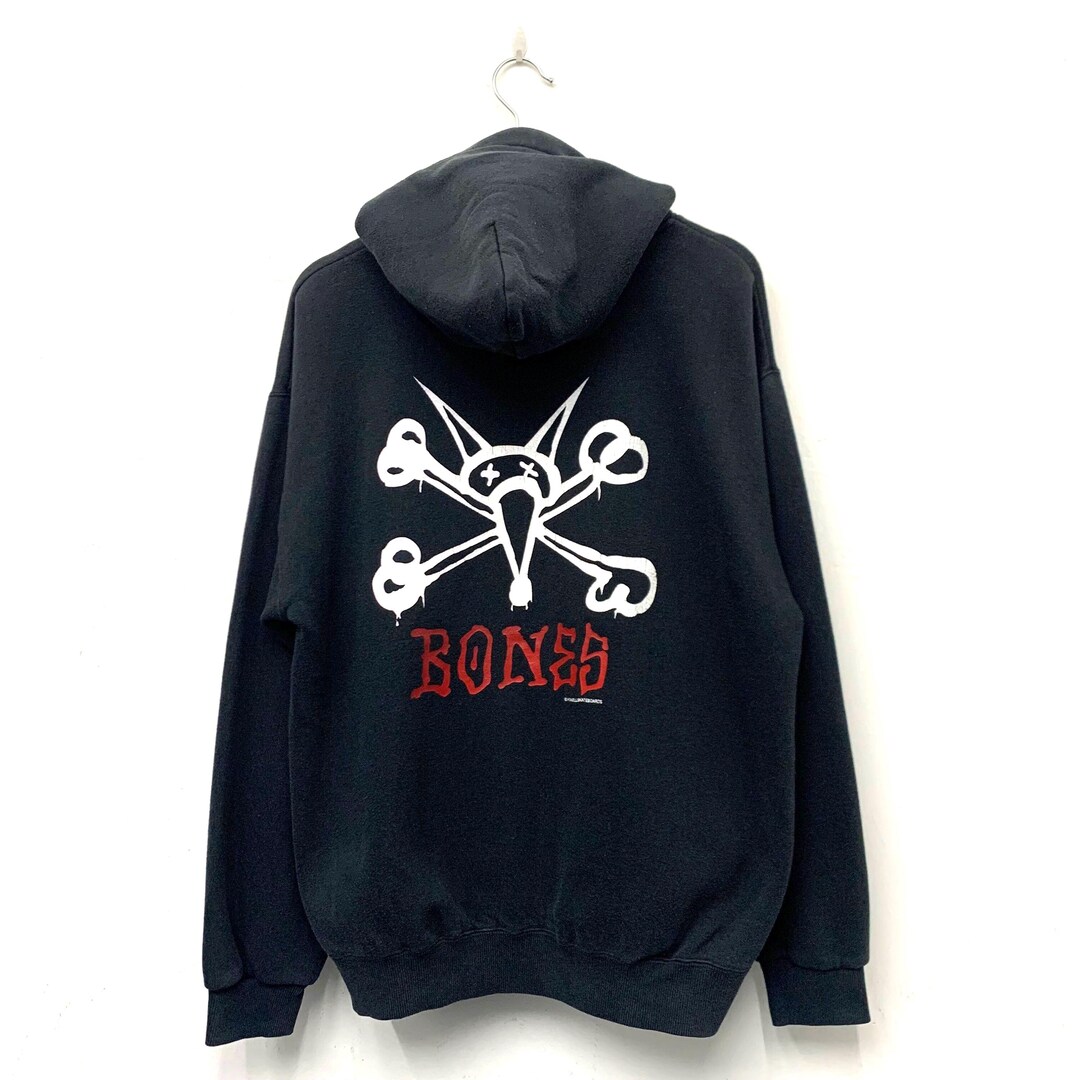 Vintage Powell Peralta Rat Bones Skateboards Full Zip Hoodie Size