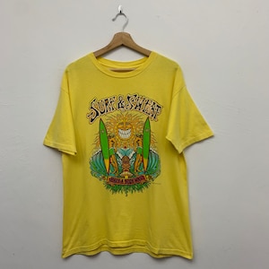 Surfing T-Shirt Vintage 90s Surf and Sweat Have A Nice Wave Tshirt Size Large