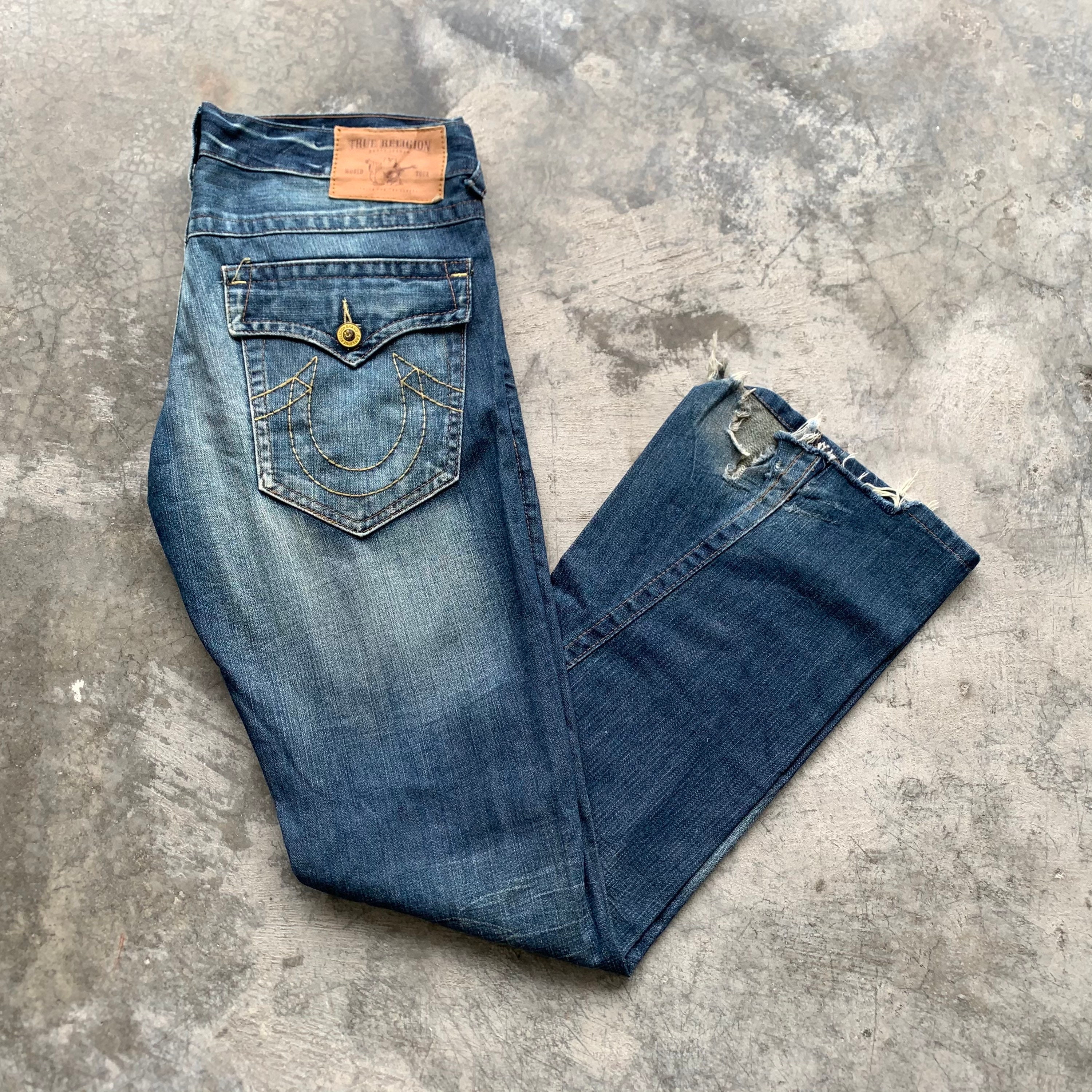 distressed true religion jeans