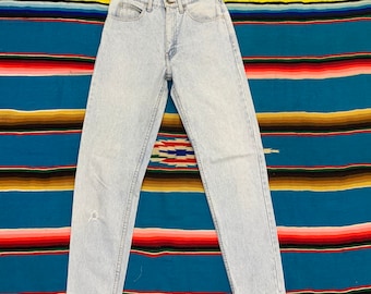 Vintage Levis Big E Jeans, American Native Helle Waschung, Made in Japan (28x30)